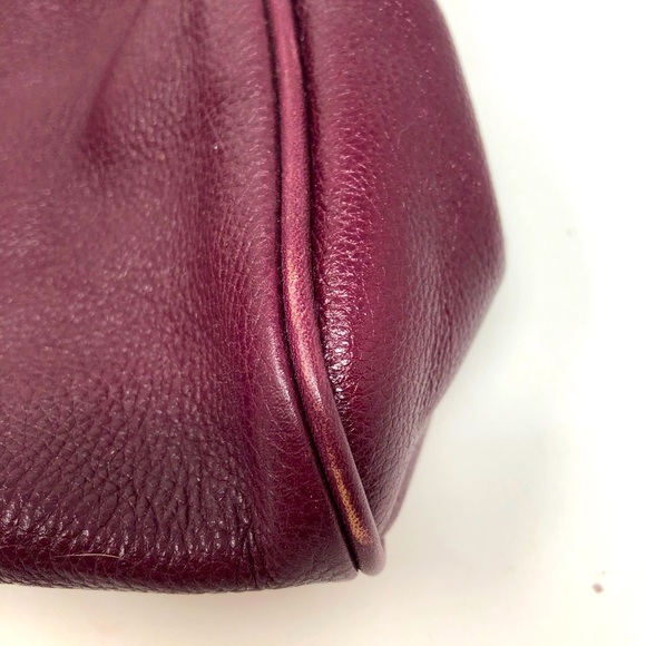 Rebecca Minkoff Lovers Clutch - Purple Red leather and wooden handle - Picture 6 of 12
